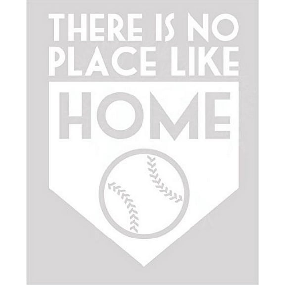 There is No Place Like Home Baseball Wall Art Letters Decals Vinyl Stickers, White, 23x17-Inch