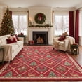 thumbnail image 4 of KUETH 5'x7' Christmas Machine Washable Area Rug, Non-Slip Rugs for Living Room, Bedroom and Dining Area, Red, 4 of 8