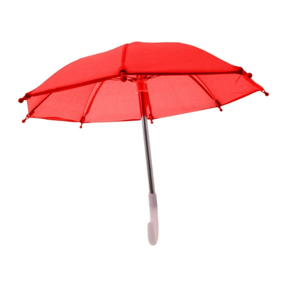 Dualoai Dollhouse Miniature Umbrella Decor Hanging Decorative Prop for Dolls red