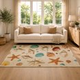 thumbnail image 2 of Gelasgo Seashell Starfish Velvet Area Rug, Coastal Ocean Themed Decorative Carpet, Soft Indoor Floor Mat for Bedroom Living Room Bathroom Beach House Home Decor, 2 of 5