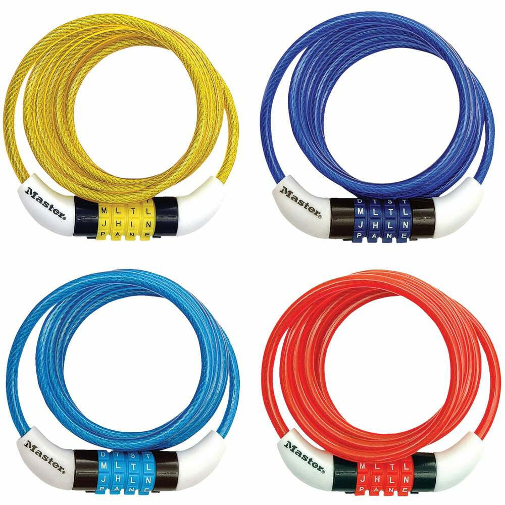 6 Mm Master Lock Word Cable Bike Lock 5 Ft. X 1/4 In Asstd Colors 