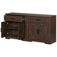 thumbnail image 7 of WAMPAT 2-in-1 TV Stand for up to 75" TVs,Farmhouse Entertainment Center with Storage Barn Door Cabinet,TV Console Table with Media Cabinet and Drawers for Living Room,Bedroom,Dark Brown, 7 of 7