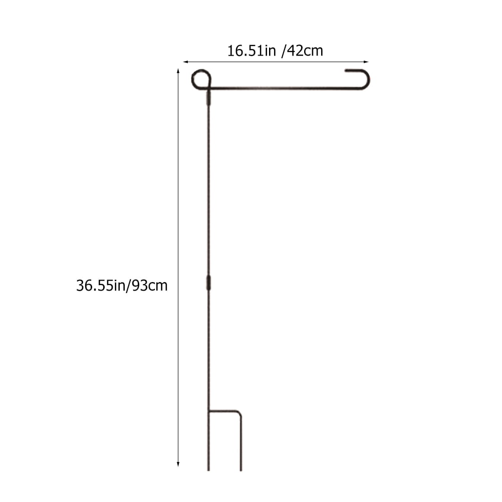 RENACLIPY Heavy Duty Black Metal Garden Flagpole Stand, Outdoor Flag Holder for Yard, Lawn, Patio - 1 Set