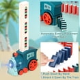 thumbnail image 3 of Hongchun 2022 Upgrade Electric Domino Train Toy Set, Kids Electric Domino Train Set,Electric Domino Train Set with Upgrade 4 Color Domino ,Domino Train Blocks Set (Blue-60 Dominoes), 3 of 5