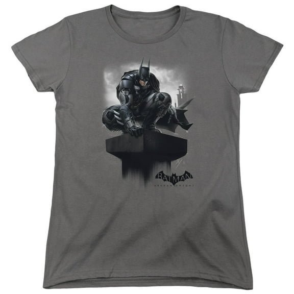 Batman Arkham Knight Perched S/S Women's T-Shirt Charcoal