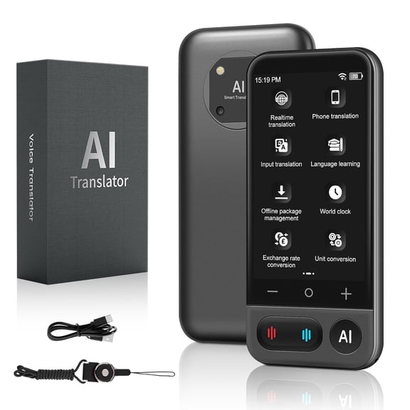 Language Translator Device,139 Languages Instant Two Way Voice AI Translator, Support Online/Offline/Recording/Photo/Text Translation for Business Learning Travel