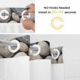 thumbnail image 2 of No Hook Shower Curtain with Snap in Liner, Abstract Natural Grey Cobblestone Waterproof Bath Curtain Double Layers with See Through Top Window, Modern Grey Pebble Stone Hotel Shower Curtains 60x72in, 2 of 9