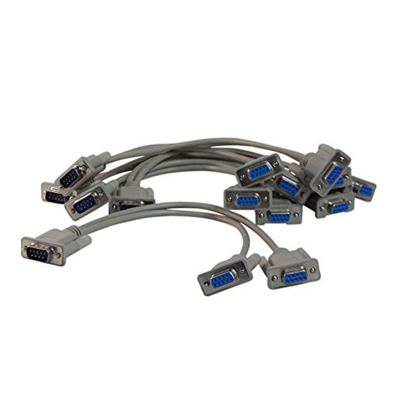 Your Cable Store 1 Foot DB9 9 Pin Serial Port Y Cable 1 Male / 2 Female RS232 5 Pack
