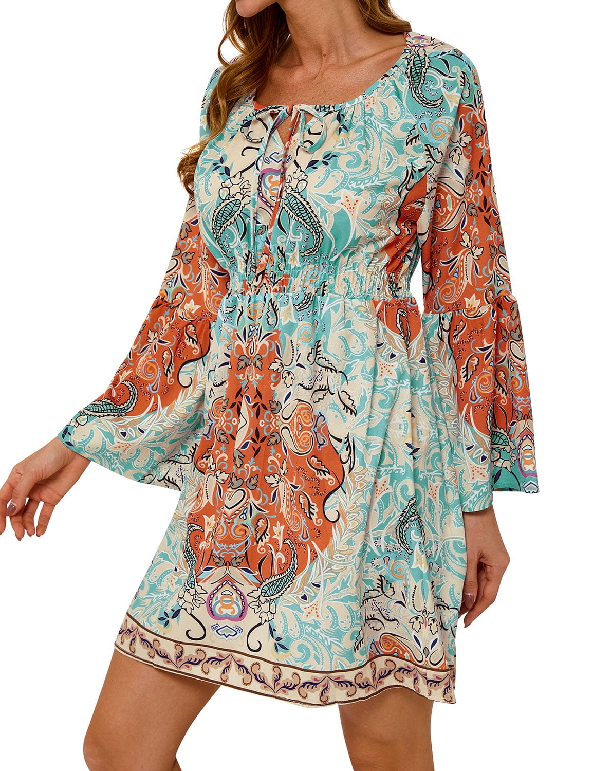 ZX Beach Dress for Women Floral Printed Boho Dress Paraguay | Ubuy