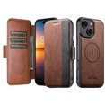 thumbnail image 5 of Detachable Wallet 2 in 1 Case For iPhone 13, PU Leather Flip Kickstand Cover with [Compatible with MagSafe][RFID Blocking][3 Card Holder & 1 Slide Sot][Magnetic Closure],Brown, 5 of 10