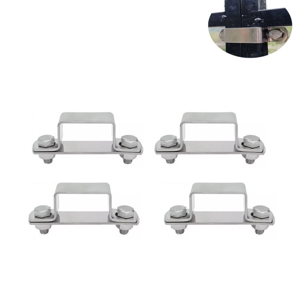 Zeiwohndc 4Pcs U Shaped Connector Bracket Metal Steel Square Pipe Clamp Hardware