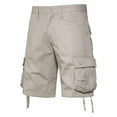 thumbnail image 2 of YLSDY Fashion Cargo Shorts for Men with 6 Pockets Relaxed Fit Golf Shorts Button Classic Elastic Waist Hiking Shorts Summer Baggy Jorts Beige XXL, 2 of 8