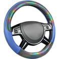 thumbnail image 1 of Reflective Leather Steering Wheel Cover,Universal Fit for Suvs,Sedans,Vans,Trucks(Blue), 1 of 8