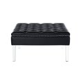 thumbnail image 4 of Inspired Home Stella Faux Leather Ottoman Cocktail Coffee Table Square Tufted, Black, 4 of 7