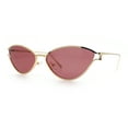 thumbnail image 3 of Womens Metal Rim Cat Eye Breezy Casual Fashion Sunglasses Gold - Burgundy, 3 of 7