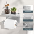 thumbnail image 3 of TVOFEK Toilet Paper Holder with Shelf Stainless Steel, Adhesive or Screw Toilet Paper Roll Holder Wall Mounted Fits Mega Rolls, Brushed Nickel, 3 of 16