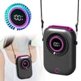 thumbnail image 2 of CoreLiving Portable Neck Fan, Hands Free Personal Cooling Fan with Adjustable Lanyard and Hidden Bracket, USB Rechargeable Bladeless Mini Fans for Travel, Black, 2 of 10