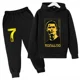 thumbnail image 3 of Conjunto de sudadera y pantalones deportivos para niños, conjunto de 2 piezas para niños y niñas, ropa para niños con estampado de avatar de Ronaldo, 3 of 5
