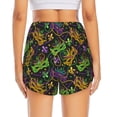 thumbnail image 2 of Lsque Mardi Gras Surface Printed Women's Running Shorts with Liner Pockets,Elastic Quick Dry Workout Athletic Gym Yoga Shorts,Womens High Waist Shorts-Medium, 2 of 9