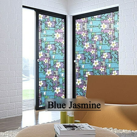 Peel Stick Window - NK HOME 3D Window Films Privacy Film Decorative Flower Film Sticker for Door Window Glass No Glue Static Cling Self Adhesive Peel And Stick