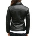 thumbnail image 2 of Noora Women's lambskin black fitted leather jacket with winged collar ST0244, 2 of 3