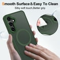 thumbnail image 6 of CASEFIV for Samsung Galaxy S25 Case,with Magnetic Invisible Stand [Military Drop Protection] [Compatible with MagSafe] Shockproof Slim Translucent Anti-Slip Case,Green, 6 of 7