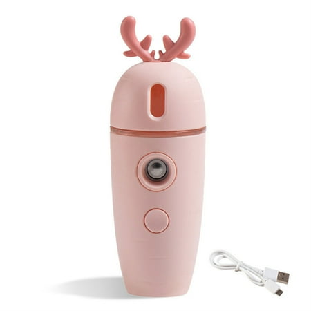 

Mini Facial Humidifier 7 Color Gradient Light Mist Cooling Humidifier with 30ml Water Container Animal 1 Pink