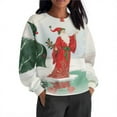 thumbnail image 3 of Women's 2025 Merry Christmas Sweatshirts Fleece Crewneck Sweaters Fashion Christmas Printed Long Sleeve Blouses Casual Loose Shirts Xmas Holiday Pullover Tops, 3 of 9