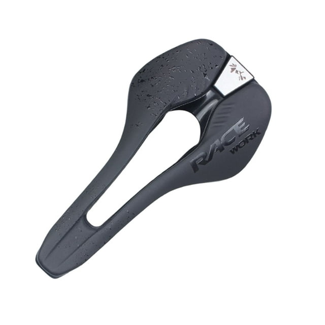 Selle de Vélo RACEWORK PU Extérieur Creuse Respirante Cyclisme Conduite Course Respirante Vélo de Montagne Siège Cyclisme Réparation de Vélo Coussin de Remplacement Pièce de Rechange Noir