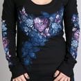 thumbnail image 2 of Hot Leathers GLC3394 Heart Lock Scoop Neck Black Long Sleeve Ladies Shirt Medium, 2 of 2