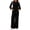 Black, variant on 2 Piece Outfits Womens Long Sleeve Crewneck Tops & Wide Leg Pants Set Casual Tracksuits With Pockets