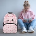 thumbnail image 2 of Pzuqiu Pink Cat Print Kids Backpack for Students Ages 6-14 17 Inch Elementary School Backpack with Adjustable Straps Large Capacity Back to School Travel Bookbag for Girls, 2 of 7