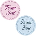 thumbnail image 1 of 40pcs Gender Reveal Stickers Team Boy Team Girl Label Stickers Blue And Pink Round Stickers, 1 of 5