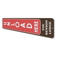 thumbnail image 4 of Unload Here Vertical Lodge Novelty Decor, Metal Wall Sign - 4x18 Inches, 4 of 4