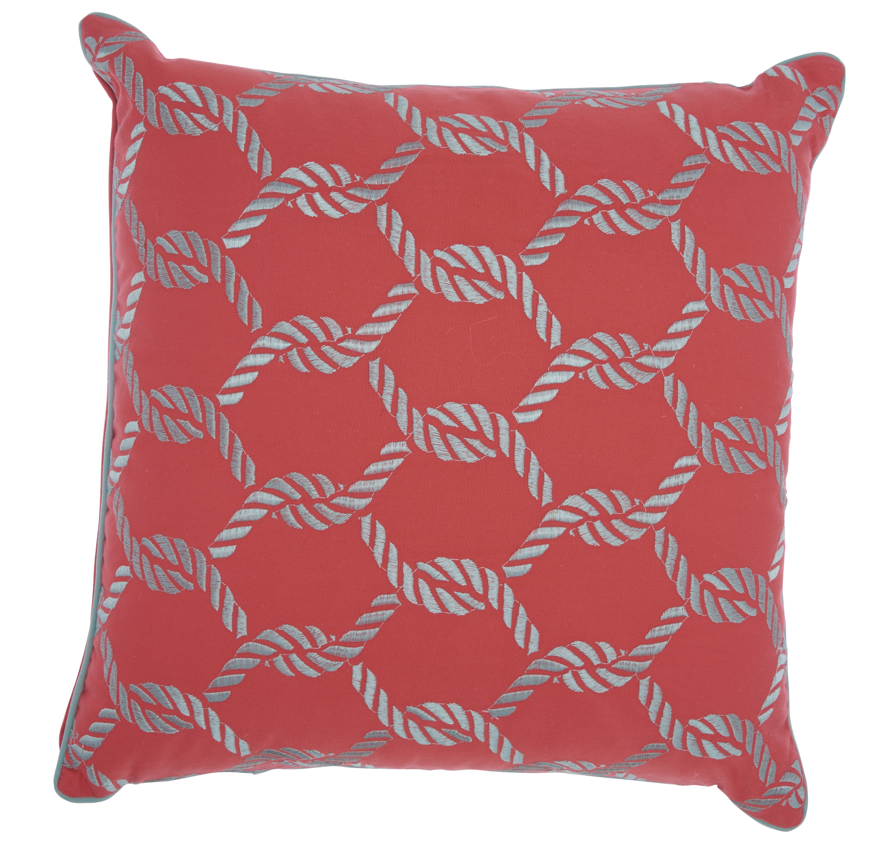 Nourison Outdoor Pillows Coral/Aqua Decorative Throw Pillow , 20" x 20