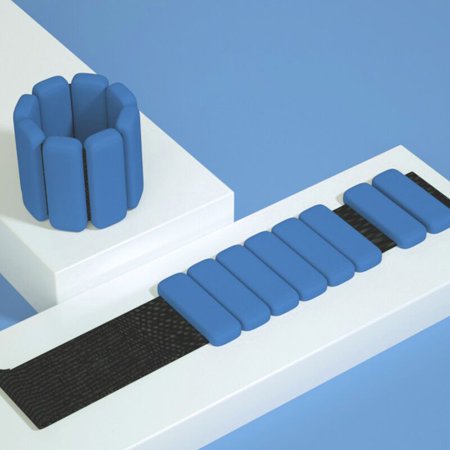 2 Adjustable (1lb each) Wrist/Ankle Weights - Blue