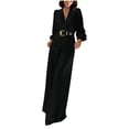 thumbnail image 2 of FNFYFH Sequins Jumpsuits for Women Long Sleeve Sparkly Jumper V Neck Belted Wide Leg Pants Sets Evening Party Jumpsuit, 2 of 8