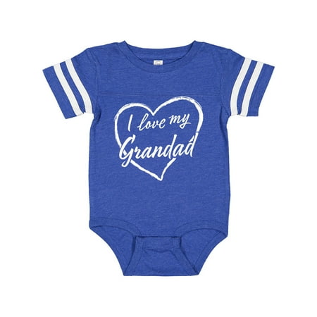 

Inktastic I Love My Grandad in White Chalk Heart Gift Baby Boy or Baby Girl Bodysuit