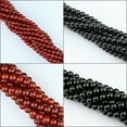 thumbnail image 3 of K-KED 4mm 6mm 8mm 10mm 12mm Red Agate Black Onyx Round Ball Gemstone Loose Beads 15''-Black Agate-6 mm, 3 of 4