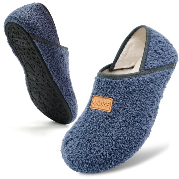 Zapatillas Slipper ANLUKE Fuzzy House, azul y gris