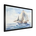 thumbnail image 2 of Designart "Coastal Serenity Watercolor Sailboat on Horizon III" Transportation Framed Wall Art Decor - Modern White Boat Sailing Bedroom Framed Canvas Wall Art, 2 of 6