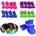 thumbnail image 5 of 2 pares de zapatos para perros, botas de silicona, impermeables y antideslizantes para la lluvia, para perros pequeños (S, Azul), 5 of 5