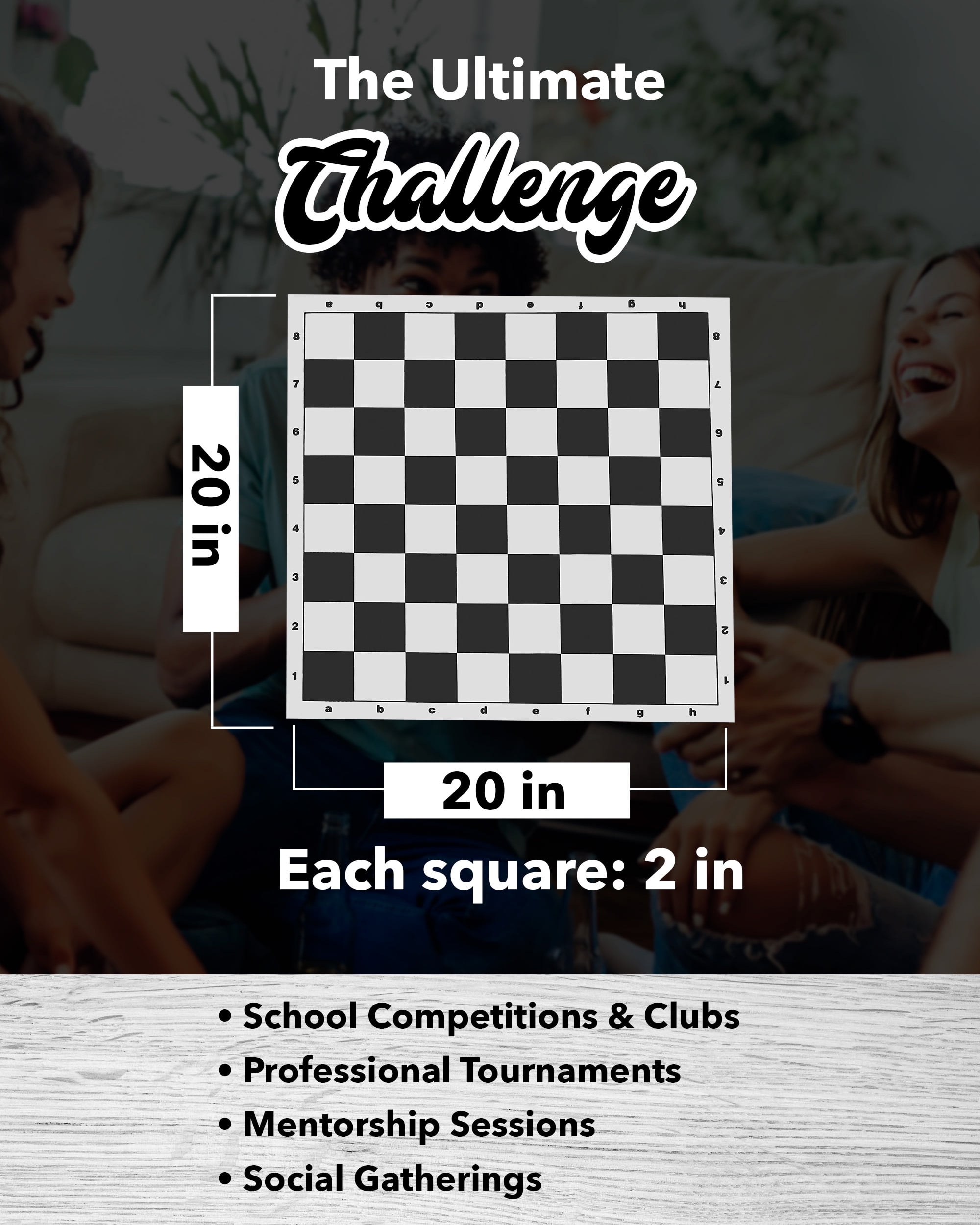 WE Games Travel Tournament Chess Set, 20 inch Roll Up Vinyl Chess Board with Storage Bag