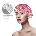 thumbnail image 4 of Kdxio Sweet Print Shower Cap for Women,Elastic and Reusable,Double Waterproof Layers Bathing Hat, 4 of 9
