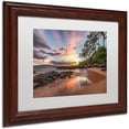 thumbnail image 2 of Trademark Fine Art 'Hawaiian Sunset Wonder' Canvas Art by Pierre Leclerc, White Matte, Wood Frame, 2 of 4
