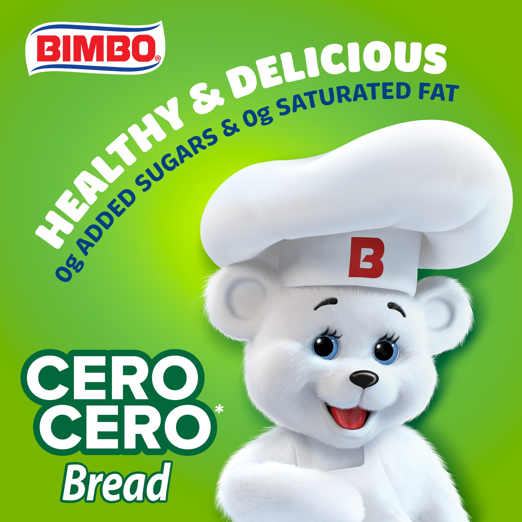 Bimbo Cero Cero Wheat Bran Bread, 21.52 oz