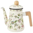 thumbnail image 1 of Enamel Teapot Household Tea Kettle with Wooden Handle Enamel Teapot Enamel Tea Maker, 1 of 4