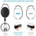 thumbnail image 2 of MINKUROW 2 Pack Badge Holders,Retractable Badge Reel with Carabiner Belt Clip and Key Ring for ID Card Name Holder and Keychain, 2 of 6