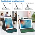 thumbnail image 4 of iPad 9.7 inch 5th 6th Generation Case with Keyboard, 360° Rotatable iPad Air 2 Keyboard Case with Pencil Holder(2018/2017/2014),7 Color Backlit Removable Bluetooth Keyboard Smart Folio Cover (Black), 4 of 6
