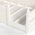 thumbnail image 4 of Bellemave Montessori Twin Floor Bed with Bookshelf, Solid Wood Kids Twin Size Bed Frame with Rail and Slats, No Box Spring Needed (Beige), 4 of 8